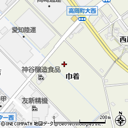 愛知県豊田市高岡町巾着周辺の地図