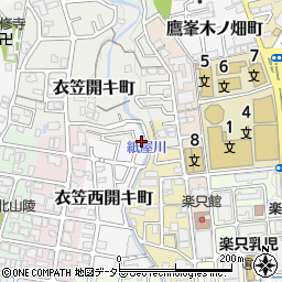 京都府京都市北区衣笠西開キ町14-30周辺の地図