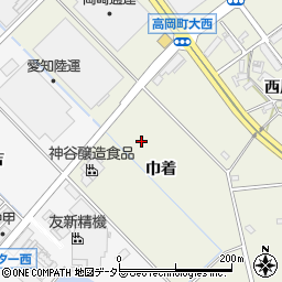 愛知県豊田市高岡町（巾着）周辺の地図