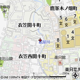 京都府京都市北区衣笠西開キ町14-23周辺の地図