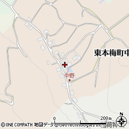 京都府亀岡市東本梅町中野北垣内周辺の地図
