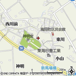 愛知県豊田市高岡町新馬場周辺の地図