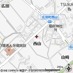 愛知県豊田市広田町（西山）周辺の地図