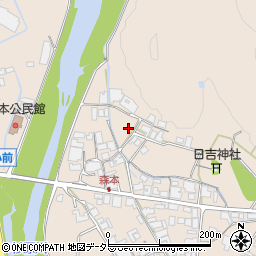 兵庫県多可郡多可町中区森本周辺の地図