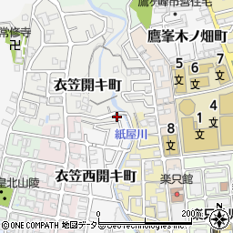 京都府京都市北区衣笠西開キ町14-20周辺の地図