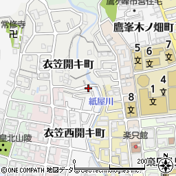 京都府京都市北区衣笠西開キ町14-3周辺の地図