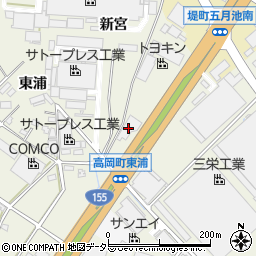 愛知県豊田市高岡町東浦周辺の地図