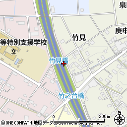 愛知県豊田市竹町（八ツ根）周辺の地図