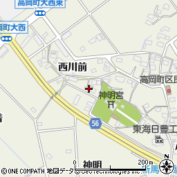 愛知県豊田市高岡町上ノ山周辺の地図