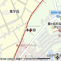 愛知県豊田市西岡町（本多分）周辺の地図