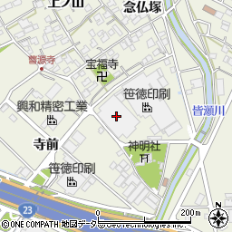 笹徳印刷株式会社　受付・夜間守衛室周辺の地図