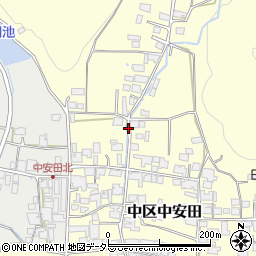 兵庫県多可郡多可町中区中安田周辺の地図