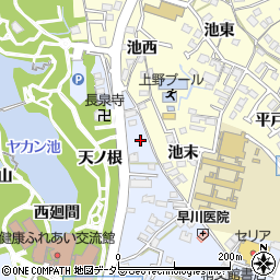 愛知県東海市荒尾町（天ノ根）周辺の地図