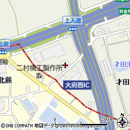 愛知県大府市共和町上入道周辺の地図