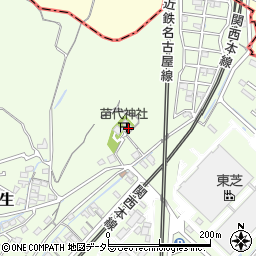 苗代神社周辺の地図