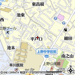 愛知県東海市名和町平戸口周辺の地図