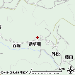 愛知県豊田市松平町紙草畑周辺の地図