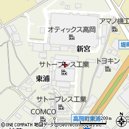 愛知県豊田市高岡町新宮周辺の地図