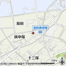 愛知県豊田市宝町庚申塚周辺の地図