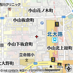 京都府京都市北区小山下花ノ木町周辺の地図