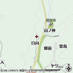 愛知県豊田市花沢町日向周辺の地図