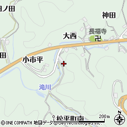 愛知県豊田市松平町（小市平）周辺の地図