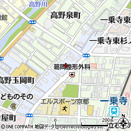 京都府京都市左京区一乗寺西杉ノ宮町周辺の地図