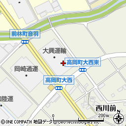 愛知県豊田市高岡町（大西）周辺の地図