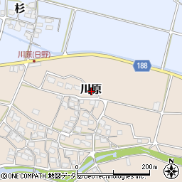 滋賀県蒲生郡日野町川原周辺の地図