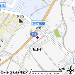 愛知県豊田市広田町広田周辺の地図