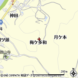 愛知県豊田市中垣内町（梅ケ多和）周辺の地図