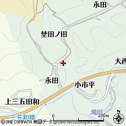 愛知県豊田市松平町埜田ノ田周辺の地図