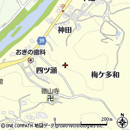 愛知県豊田市中垣内町四ツ瀬周辺の地図