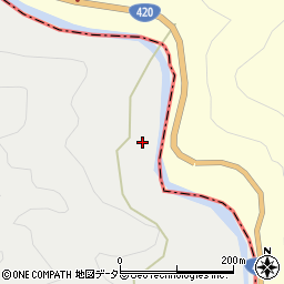 愛知県新城市愛郷道貝津周辺の地図