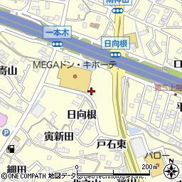 愛知県東海市名和町（日向根）周辺の地図