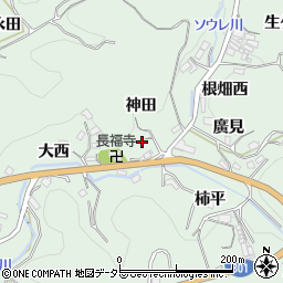 愛知県豊田市松平町神田周辺の地図