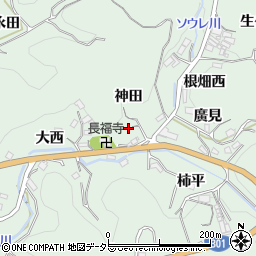 愛知県豊田市松平町（神田）周辺の地図