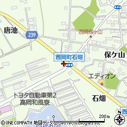 愛知県豊田市西岡町石畑71周辺の地図