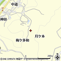 愛知県豊田市中垣内町月ケ本周辺の地図