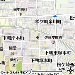 京都府京都市左京区下鴨東岸本町周辺の地図