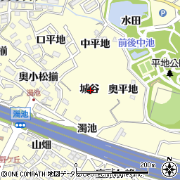 愛知県東海市名和町城谷周辺の地図