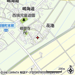 愛知県刈谷市西境町（花池）周辺の地図