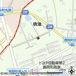 愛知県豊田市西岡町唐池9周辺の地図