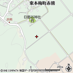 京都府亀岡市東本梅町赤熊（前縄手）周辺の地図