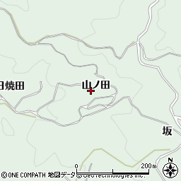 愛知県豊田市松平町山ノ田周辺の地図