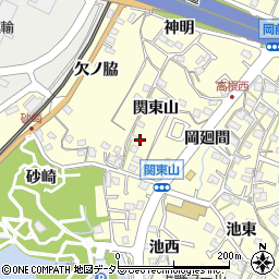 愛知県東海市名和町（関東山）周辺の地図