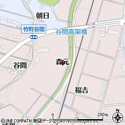 愛知県豊田市竹町森元周辺の地図