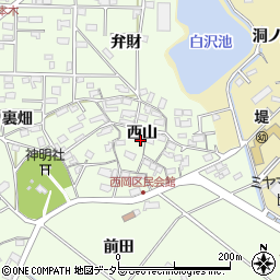 愛知県豊田市西岡町西山周辺の地図