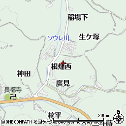 愛知県豊田市松平町根畑西周辺の地図
