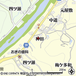 愛知県豊田市中垣内町（神田）周辺の地図
